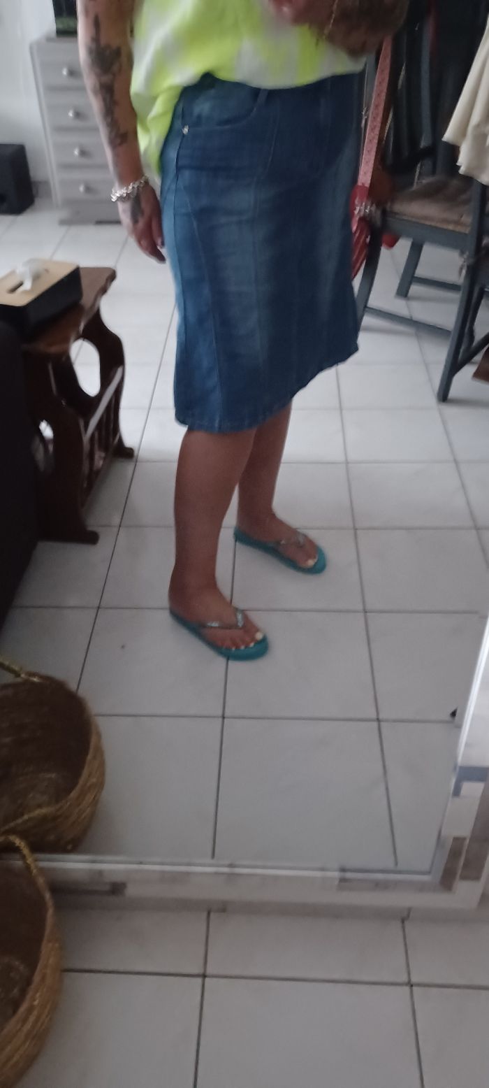 Très belle jupe jeans femme T 44 - photo numéro 2