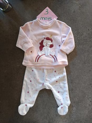 Pyjama 2 pièces licorne 3 mois