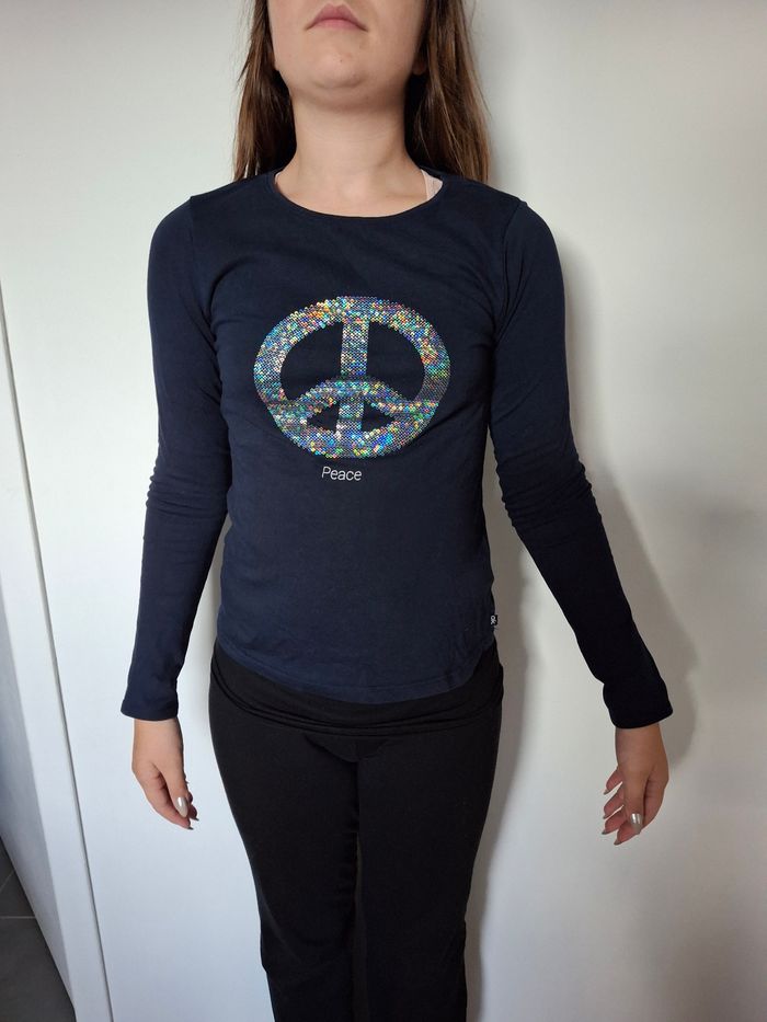 Joli haut manches longues peace and love - photo numéro 4