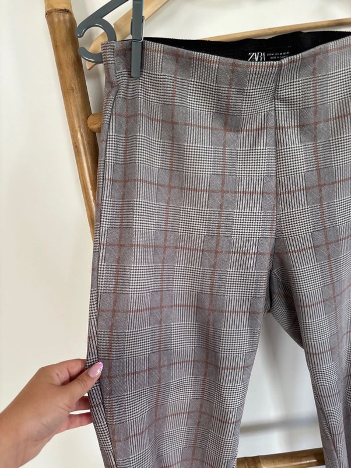 pantalon slim à carreaux zara taille 38 / M - photo numéro 3