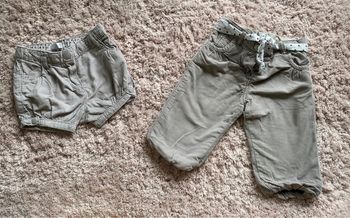 Lot d’un short et d’un pantalon en velours Obaïbi 6 mois