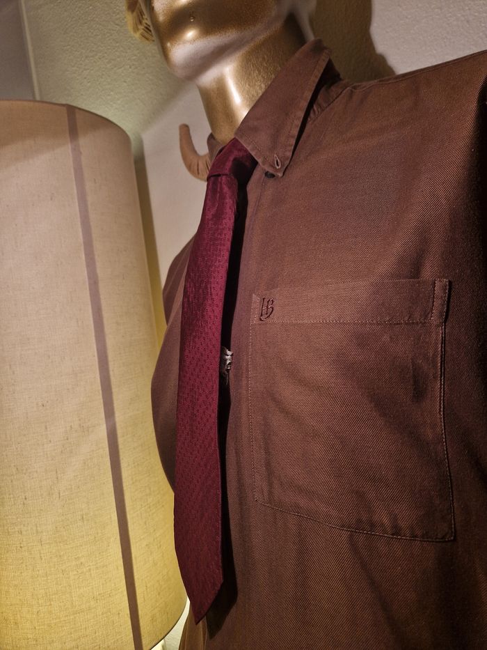 Cravate vin satiné a motif Pierre cardin - photo numéro 3