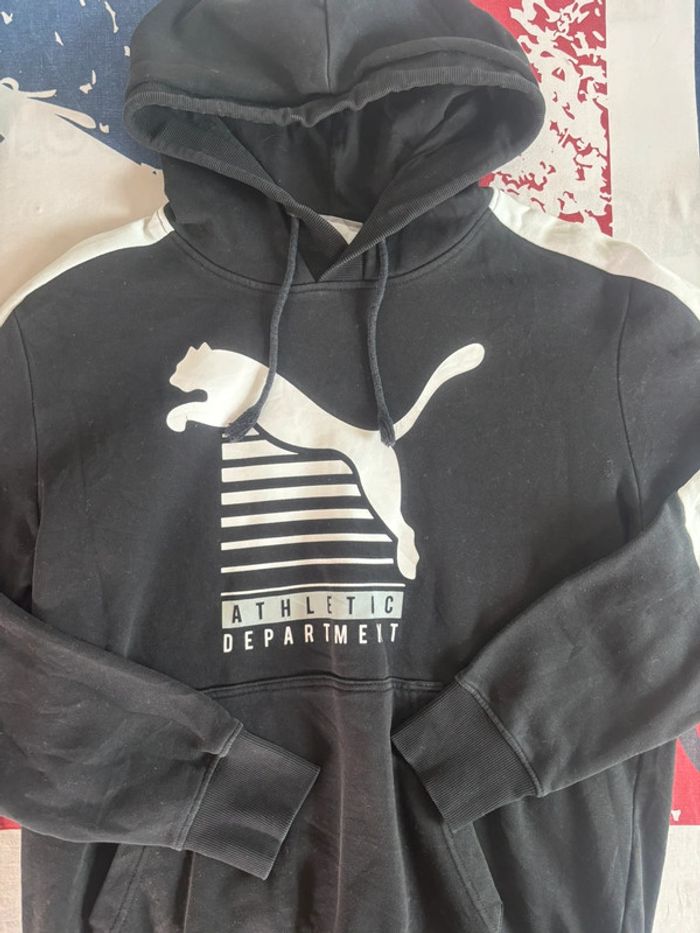 Sweat à capuche Puma imprimé blanc noir taille S - photo numéro 2