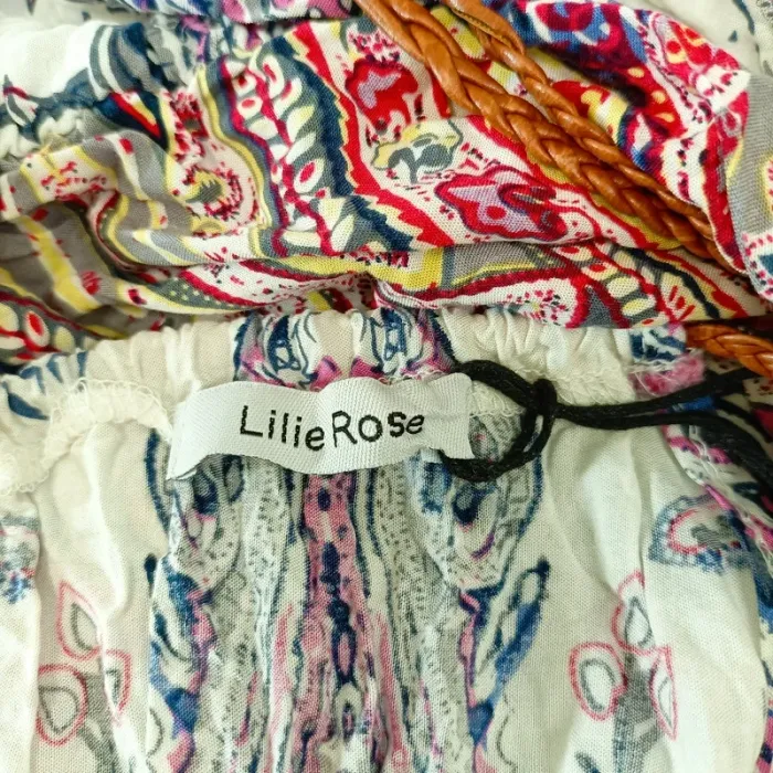 Combishort Lilie Rose multicolore à motifs bohèmes - Taille élastique - Taille 38 estimée A664 - photo numéro 8