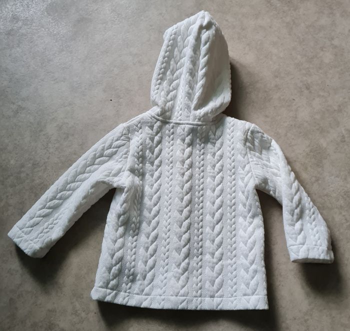 gilet capuche blanc fille 12/18 mois - photo numéro 4