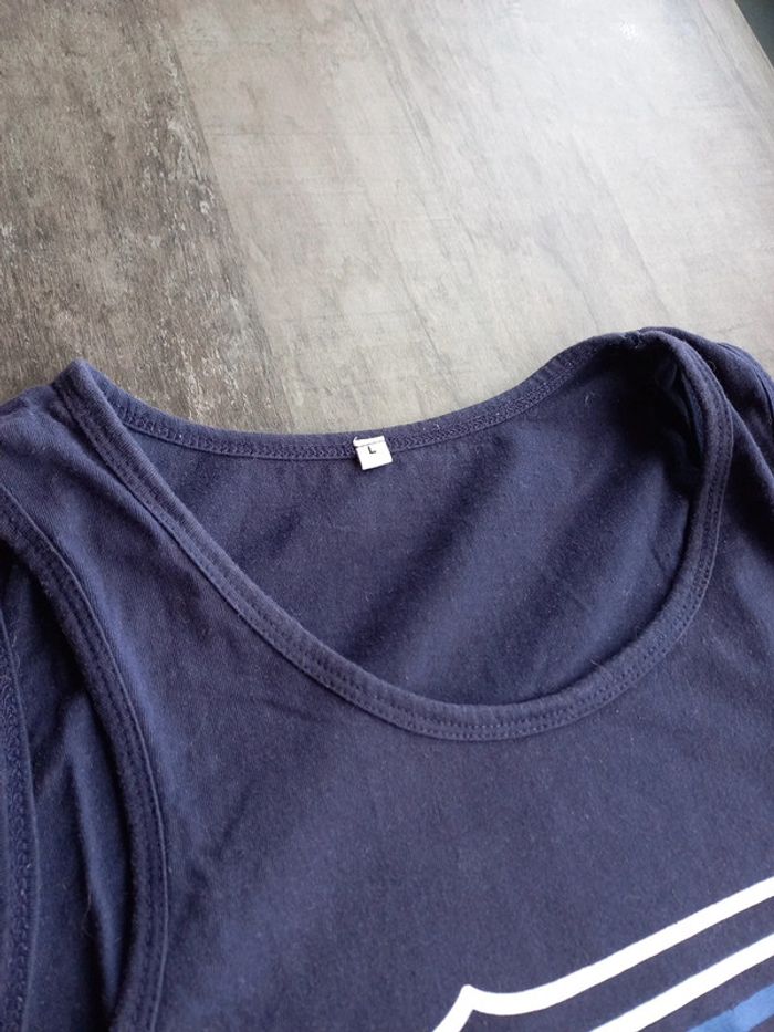 Tee-shirt imprimé sans manches marine homme 🚹 - photo numéro 2