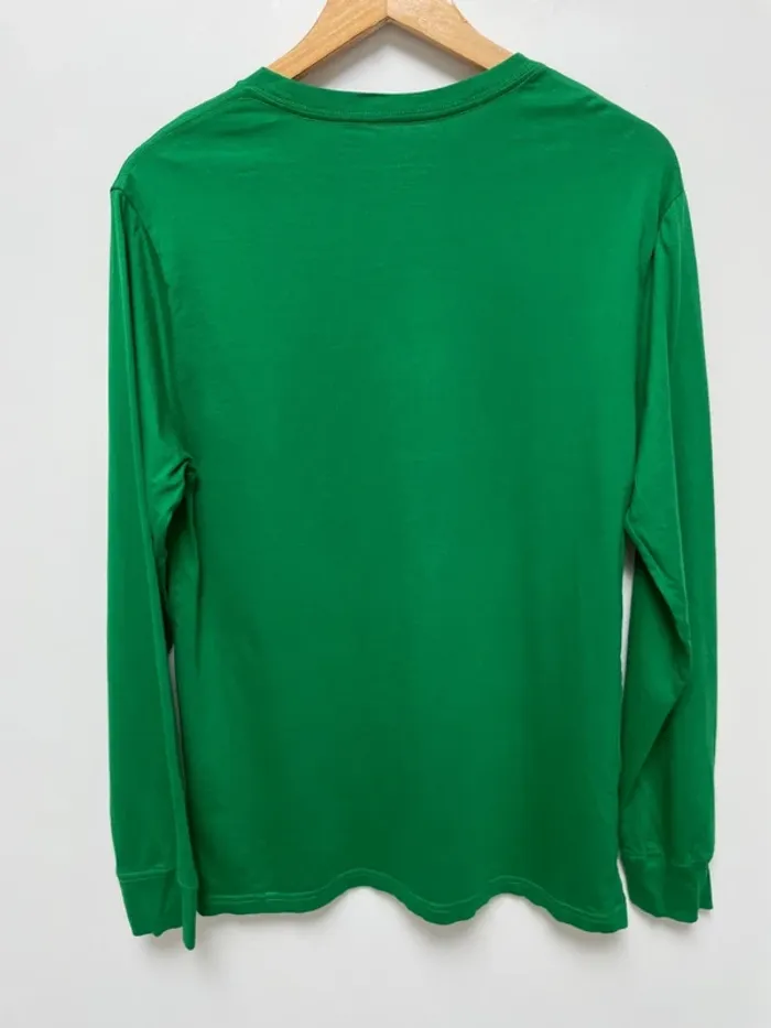 T-shirt manches longues Ralph Lauren vert logo brodé jaune homme S - photo numéro 4