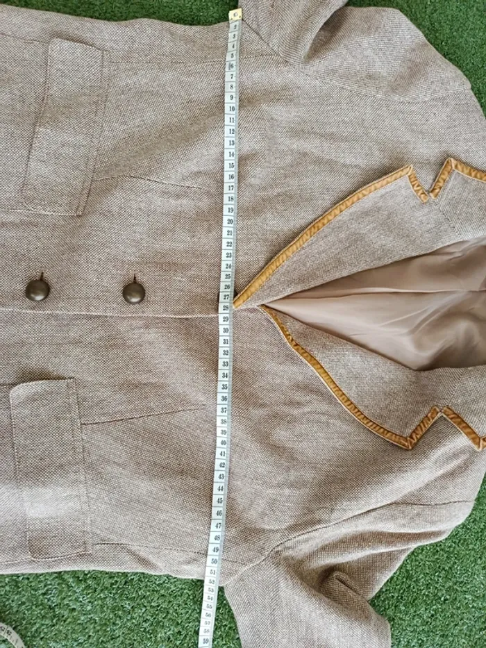 Veste blazer vintage avec laine beige Together taille 46 - photo numéro 8