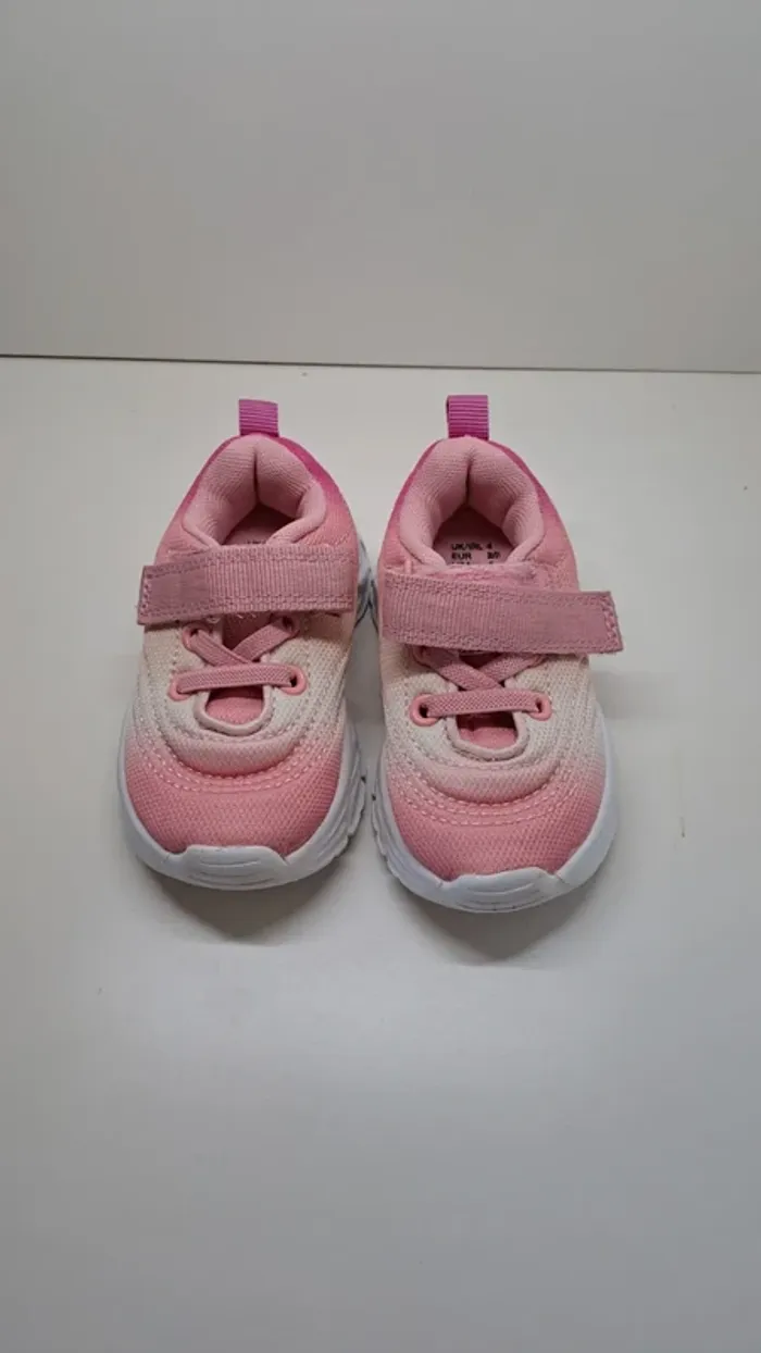 💚Baskets fille rose dégradé – scratch & lacets – T. 21/22 - photo numéro 3