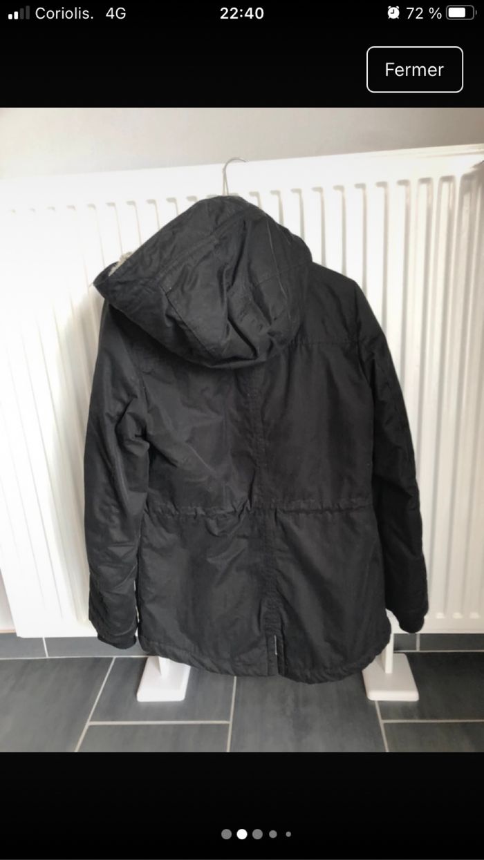 Manteau bien chaud noir capuche - photo numéro 2