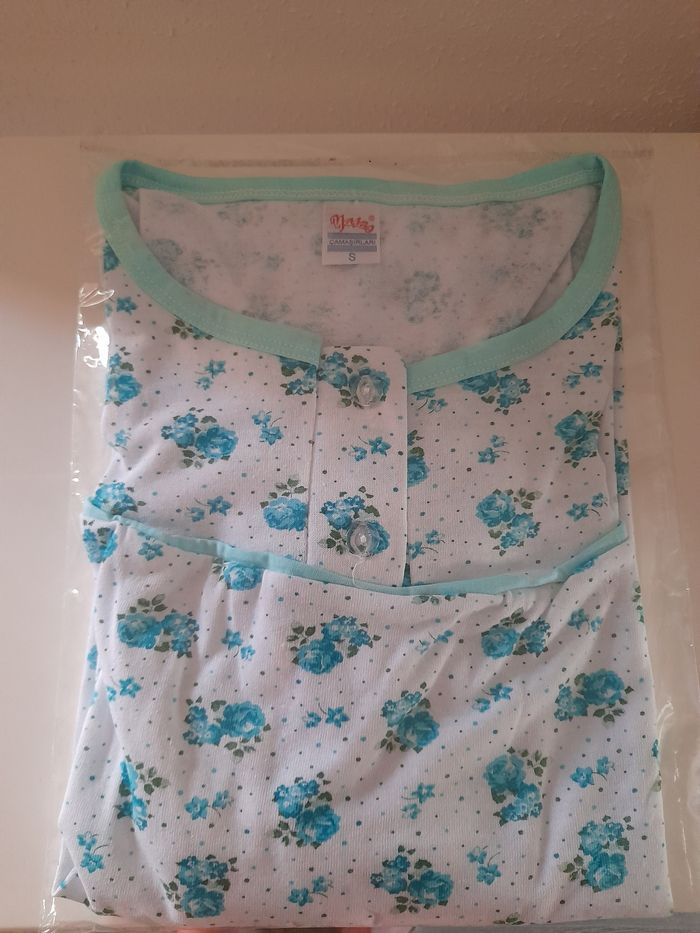 Chemise de nuit manches longues en coton