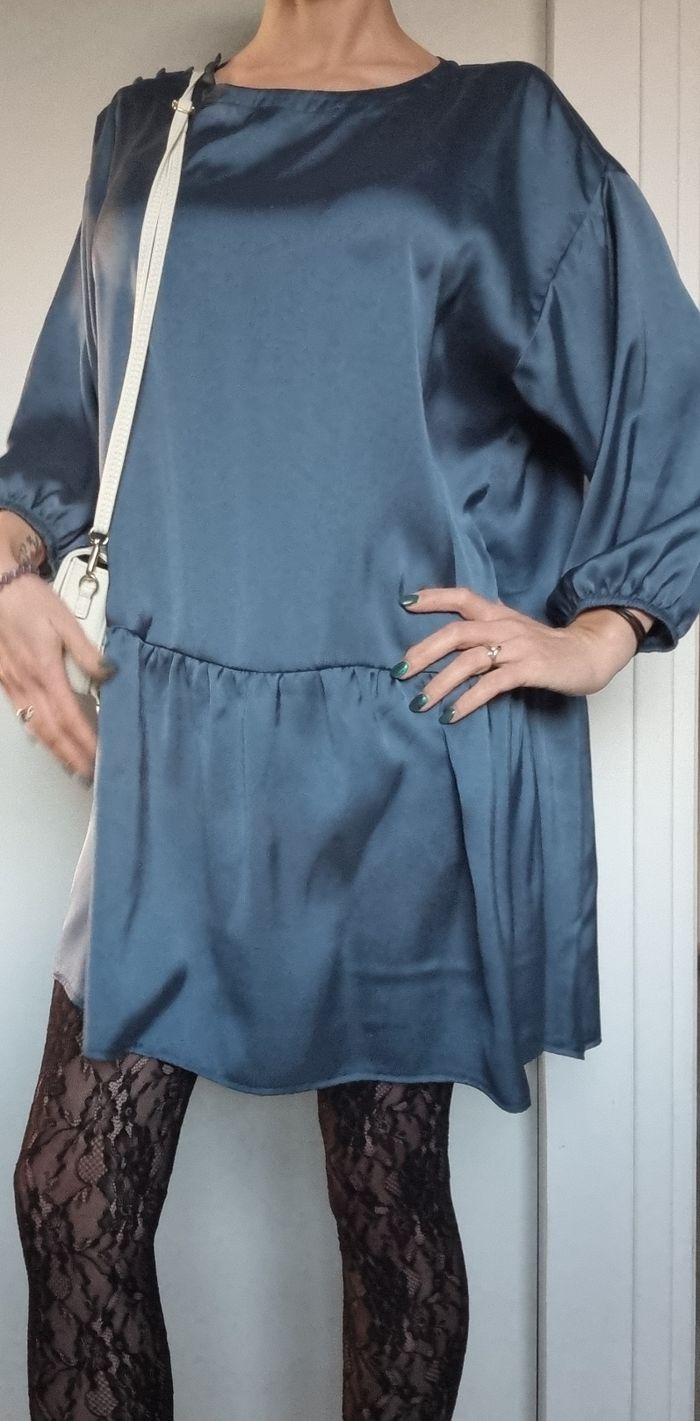 🌸 robe satinée bleu 38 - photo numéro 5