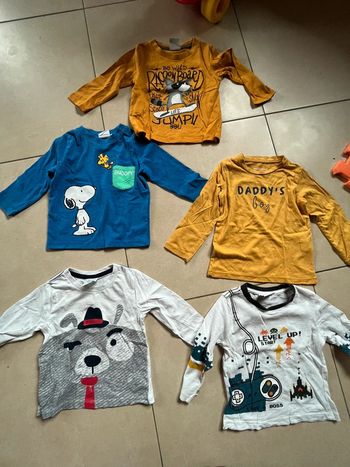 Lot de 5 t-shirt manches longues taille 80 cm