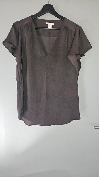 Blouse fluide H&M noires manches volantées- T36