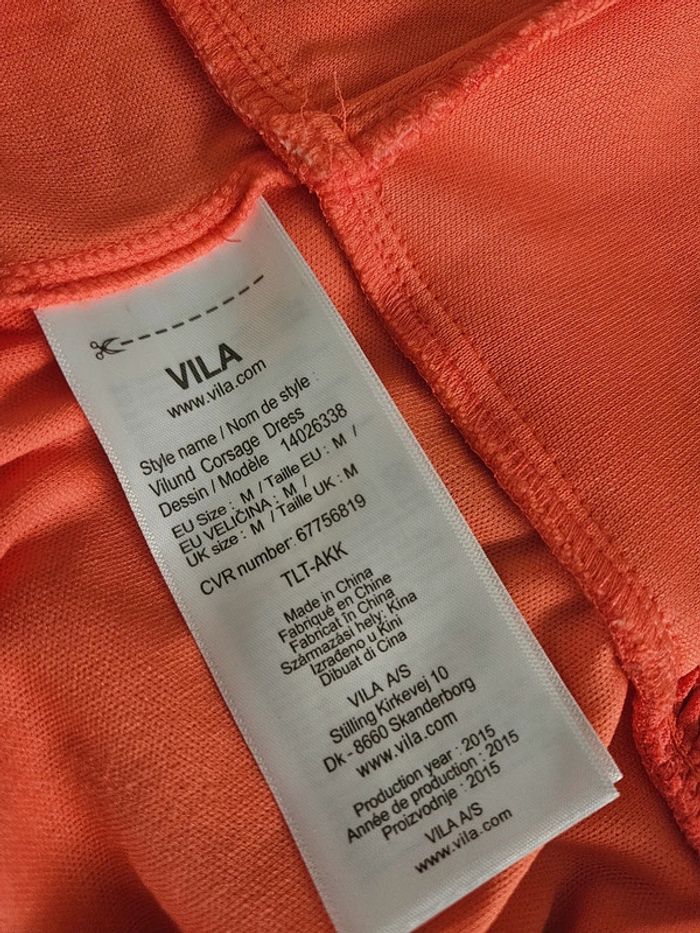 Vila robe bustier orange corail taille M - photo numéro 7