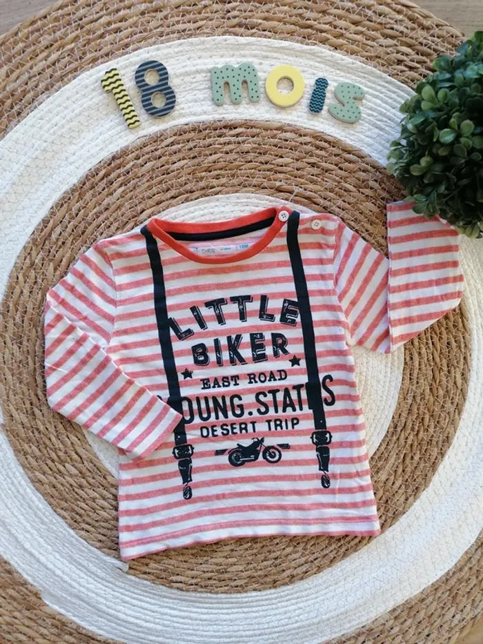 Tee-shirt manches longues à rayures - Baby by Gémo - 18 mois