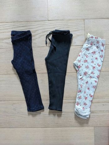 Lot de 2 pantalons leggings fille 24 mois