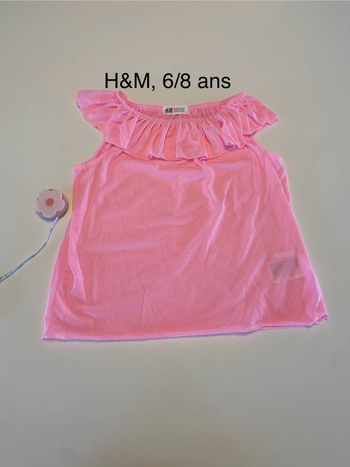 Top épaules nues roses 8 ans