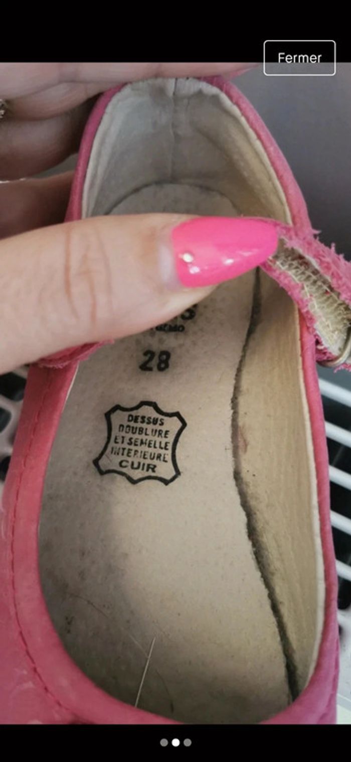 Sandale ballerines fille rose - photo numéro 2