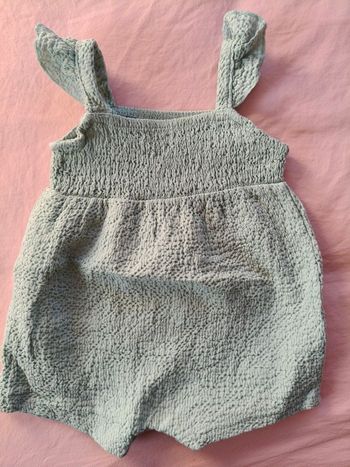 Combi débardeur short à bretelles fille Zeeman vert d'eau 68 cm