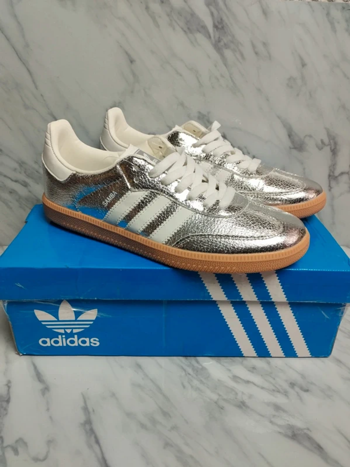 Adidas Samba OG Argent 38 : Achat occasion | Baskets (femme) Adidas Argent  Neuf, avec tiquette
