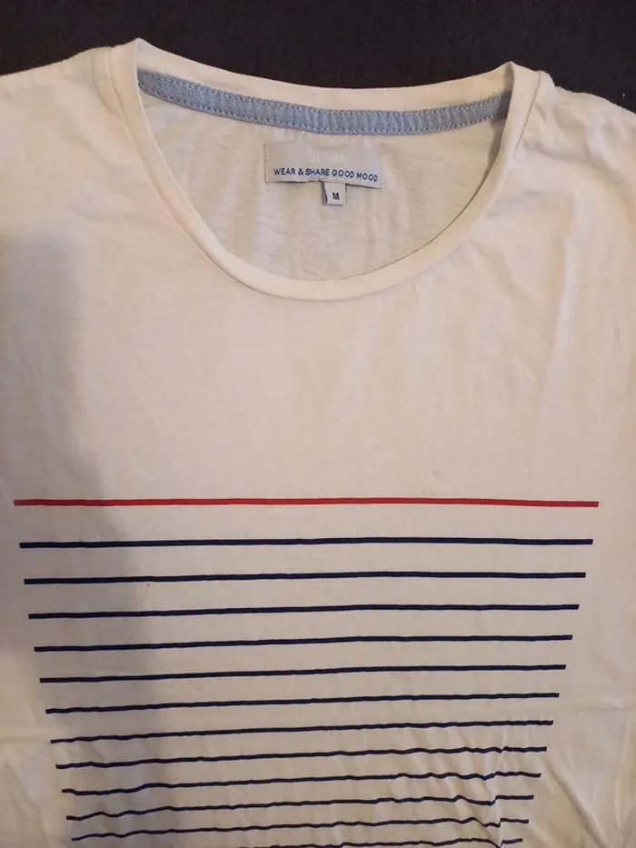 Tee-shirt blanc rayé T.M - photo numéro 3
