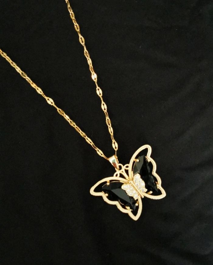 F47 Collier chaîne acier inoxydable papillon - photo numéro 2