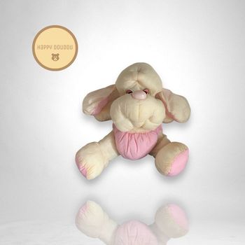 Peluche Chien beige et rose Vintage Puffalump A634