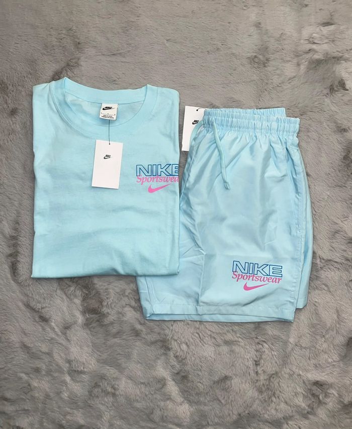 Ensemble Nike bleu T-shirt + Short 🩵 Taille M