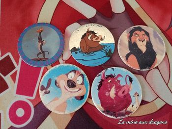 Lot pogs Roi Lion set Disney King prism Pumba Timon Rafiki Scar