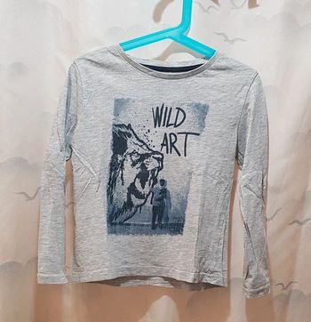 T-shirt manches longues Kiabi "Wild Art" 6 ans (114-119 cm) - Bon état