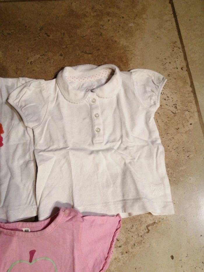 Lot de 3 t shirt manches courtes fille en 6 mois - photo numéro 3