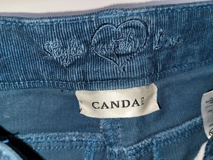Pantalon velours côtelé bleu gris Canda T38 - photo numéro 4