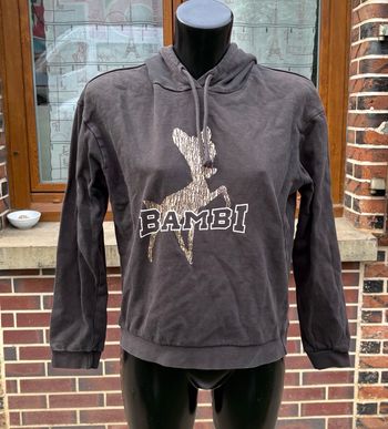 🩶 Sweat-shirt à capuche Disney Bambi – Taille 36 (S)