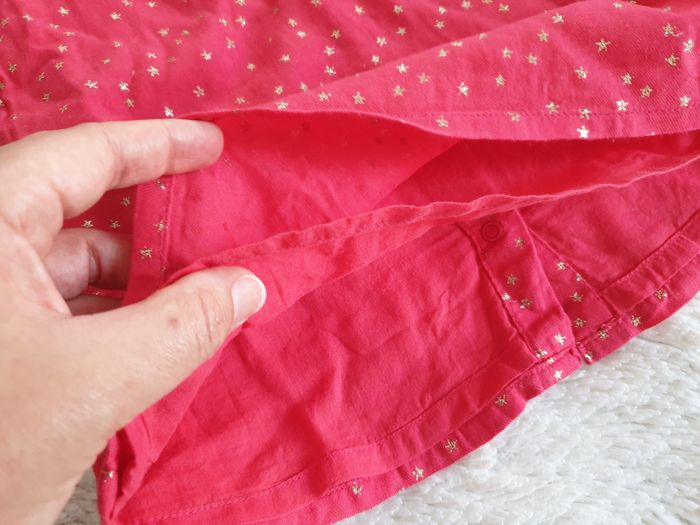 Robe rose framboise à étoiles dorées - 12M - TAO - photo numéro 4