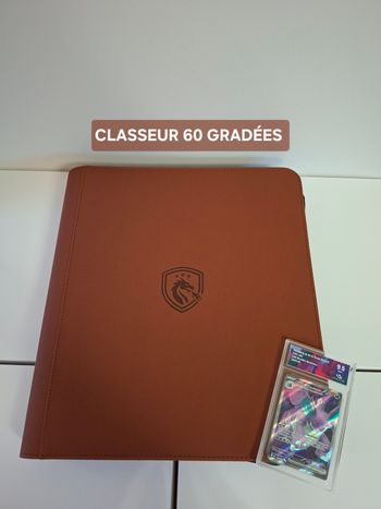 Binder pour cartes gradées XL coloris marron pour 60 cartes Pokémon psa , pca , collect-aura 🟫