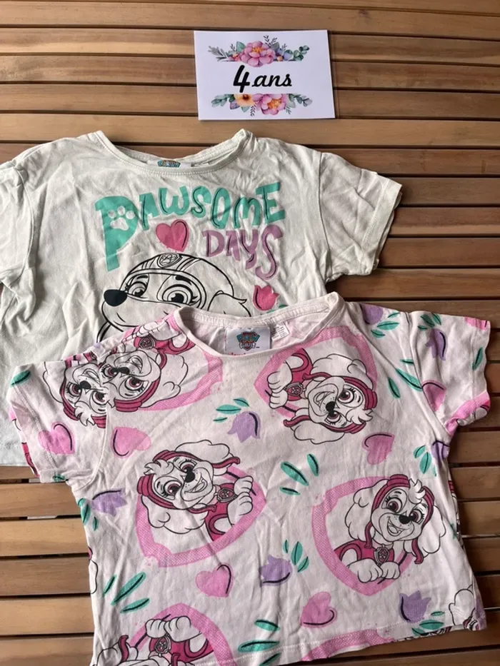 Lot teeshirt pat patrouille 4 ans - photo numéro 2