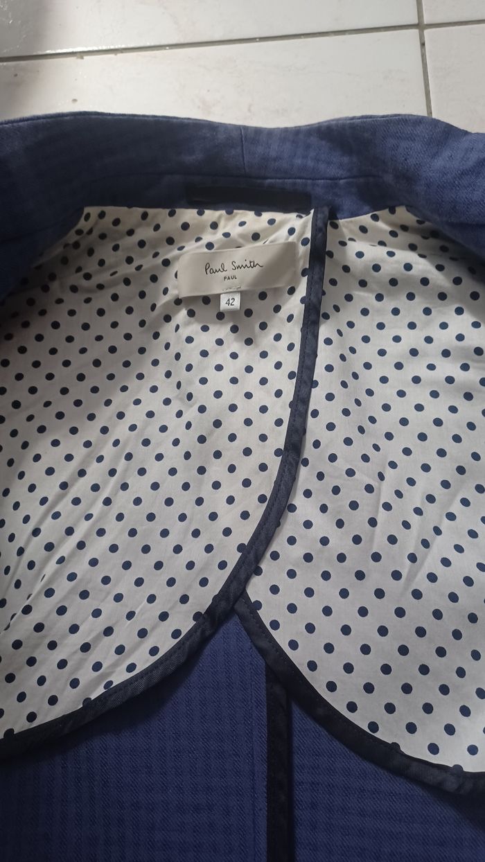 Veste de costume ou blazers homme 42 de marque oaul Smith bleu à carreau très bon état - photo numéro 8