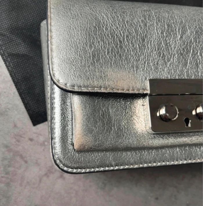 Sac bandoulière minelli argenté - photo numéro 2