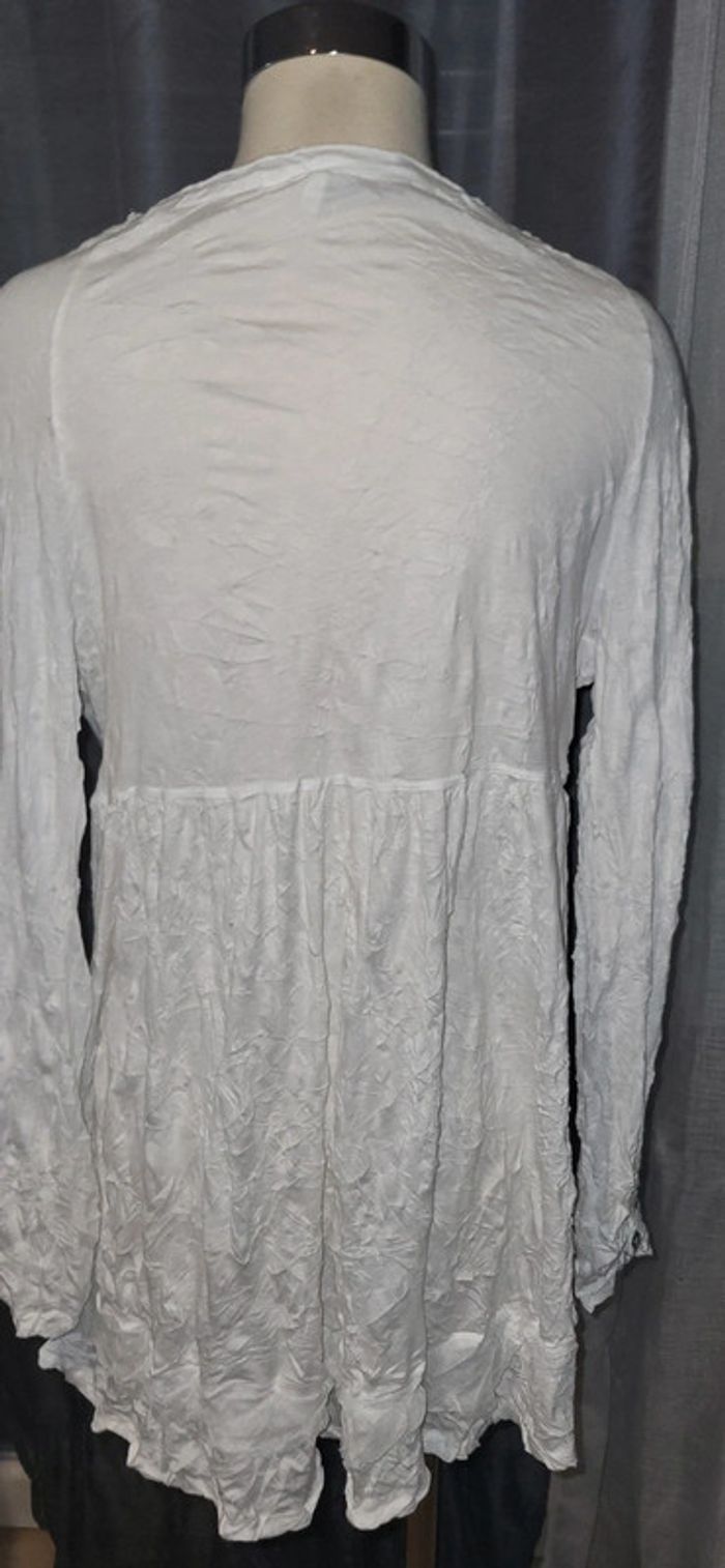 Veste longue blanche effet froissée Lauren Vidal S - photo numéro 5