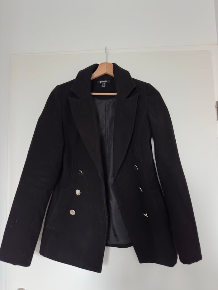 Manteau noir double boutonnage XS - photo numéro 5