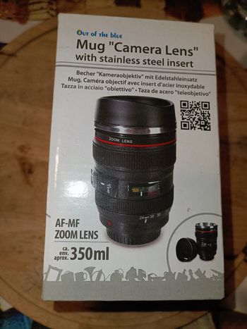 Mug thermos objectif appareil photo neuf