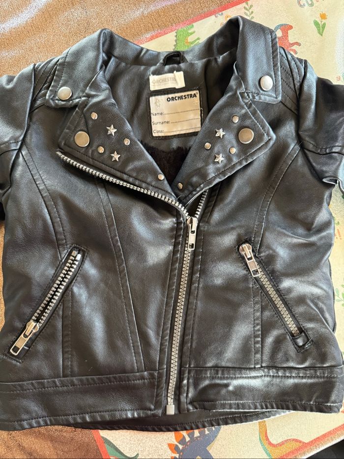 Veste simili cuir fille 4 ans - photo numéro 2