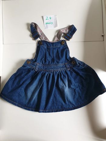 Robe salopette en jean effet délavé