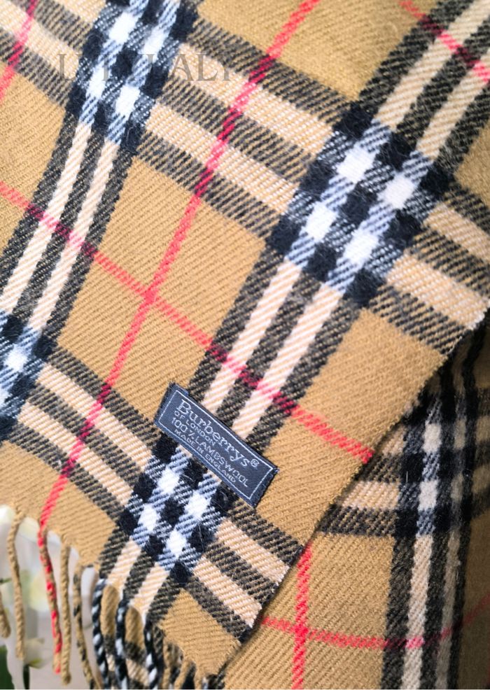 🧣 Écharpe vintage Burberrys of London en pure laine d’agneau – motif camel classique - photo numéro 2