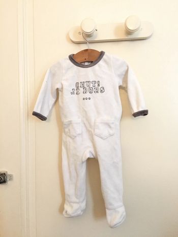 Pyjama velours Tape à l’œil Chut je dors - 3 mois