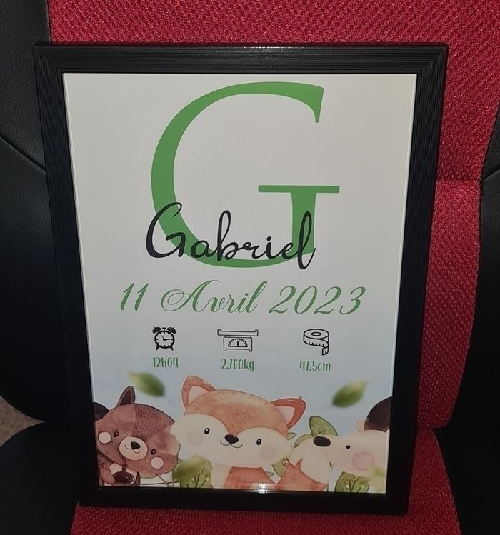Cadre naissance thème forêt