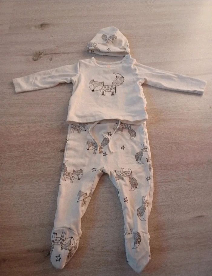 Ensemble 3 pièces 3 mois Hema comme neuf motif renard - photo numéro 1