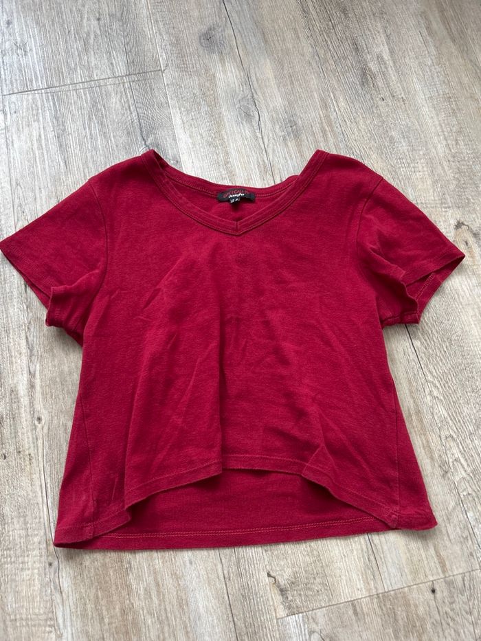 T-Shirt rouge bordeaux M Jennyfer - photo numéro 2