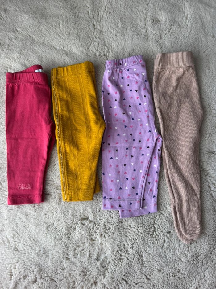 👖 lot de 4 leggings - bébé filles 6 mois - influx - obaïbi ect, très bon état